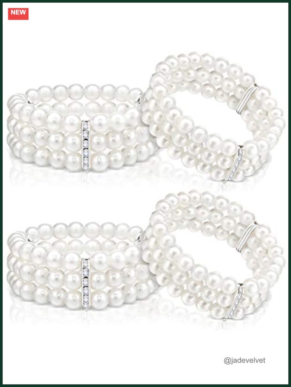 4pc Faux Pearl Stretch Bracelets 1920s Flapper Costume Jewelry